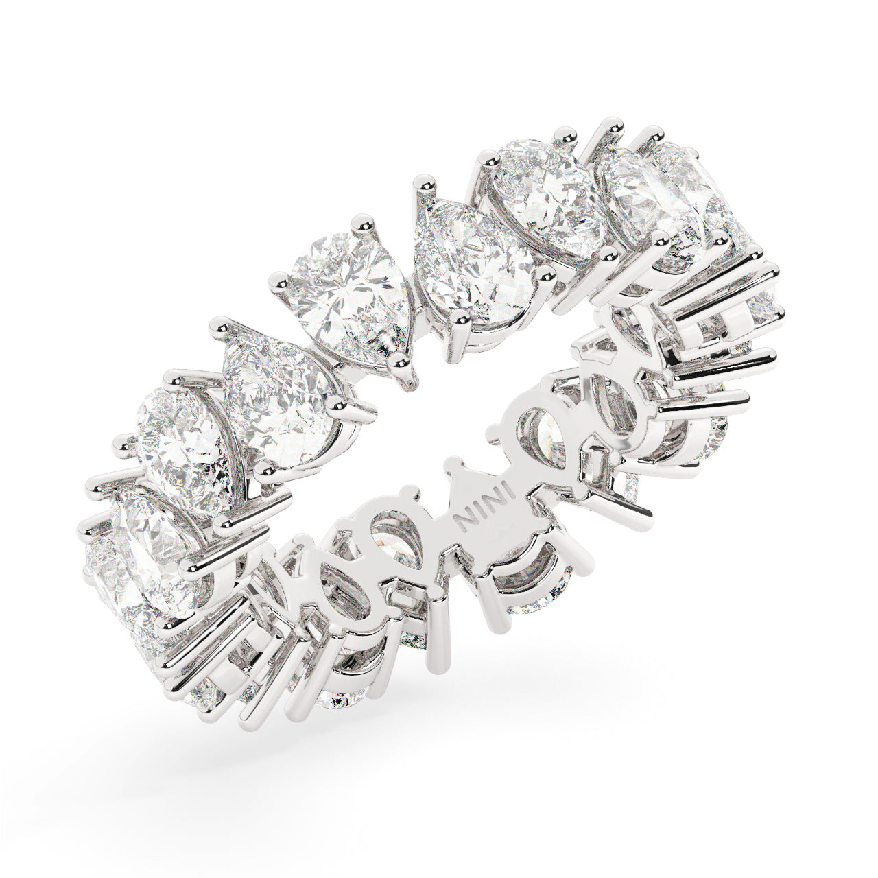 Pear Shape Diamonds Eternity Ring - 0.20 Ct