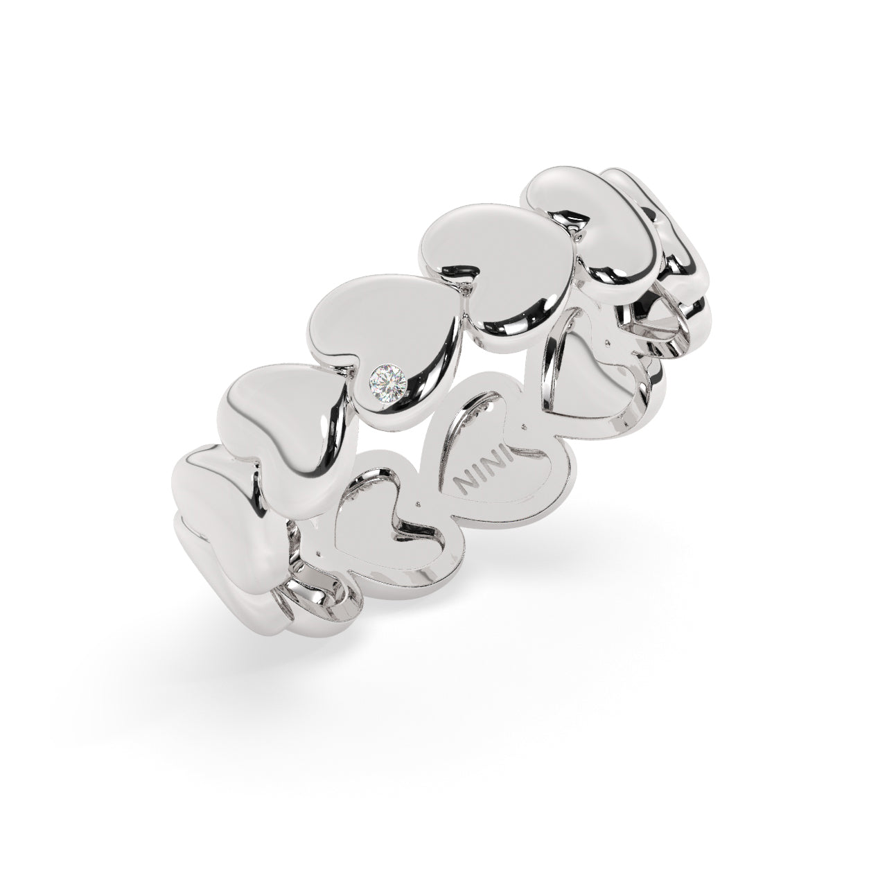 Gold Hearts Eternity Ring