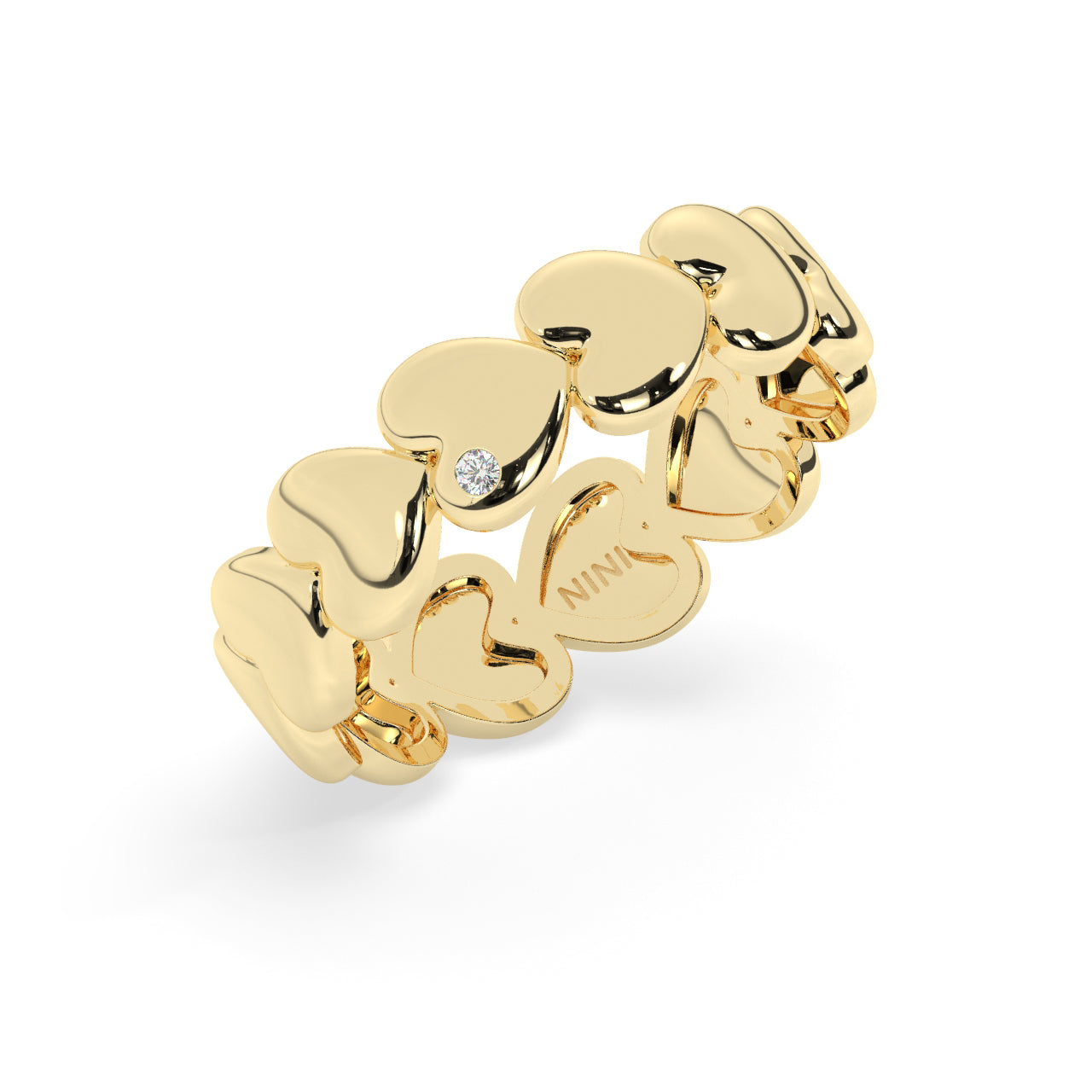 Gold Hearts Eternity Ring