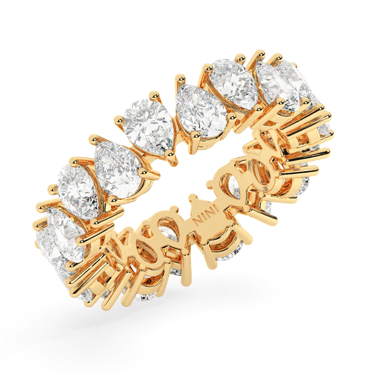 Pear Shape Diamonds Eternity Ring - 0.20 Ct