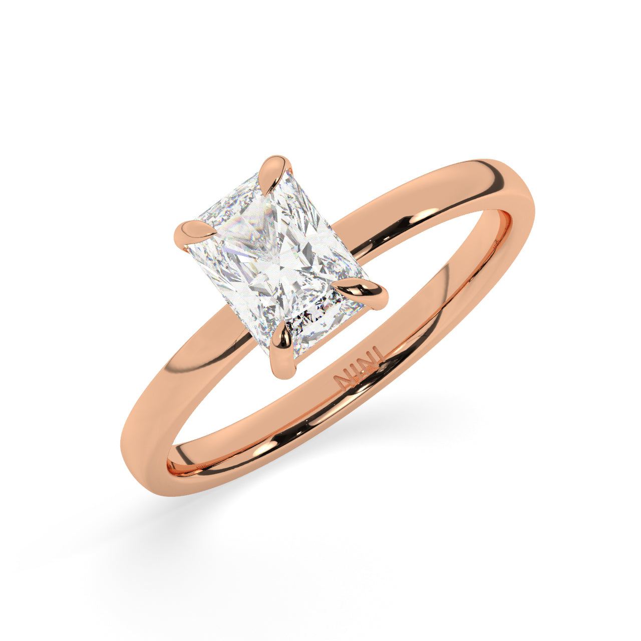 Solitaire Radiant Diamond Engagement ring - 1.00 Ct