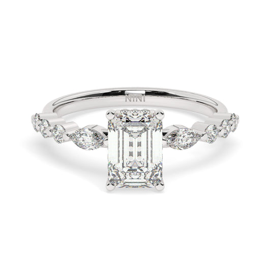 Liron Engagement Ring - 1.50 Ct Emerald