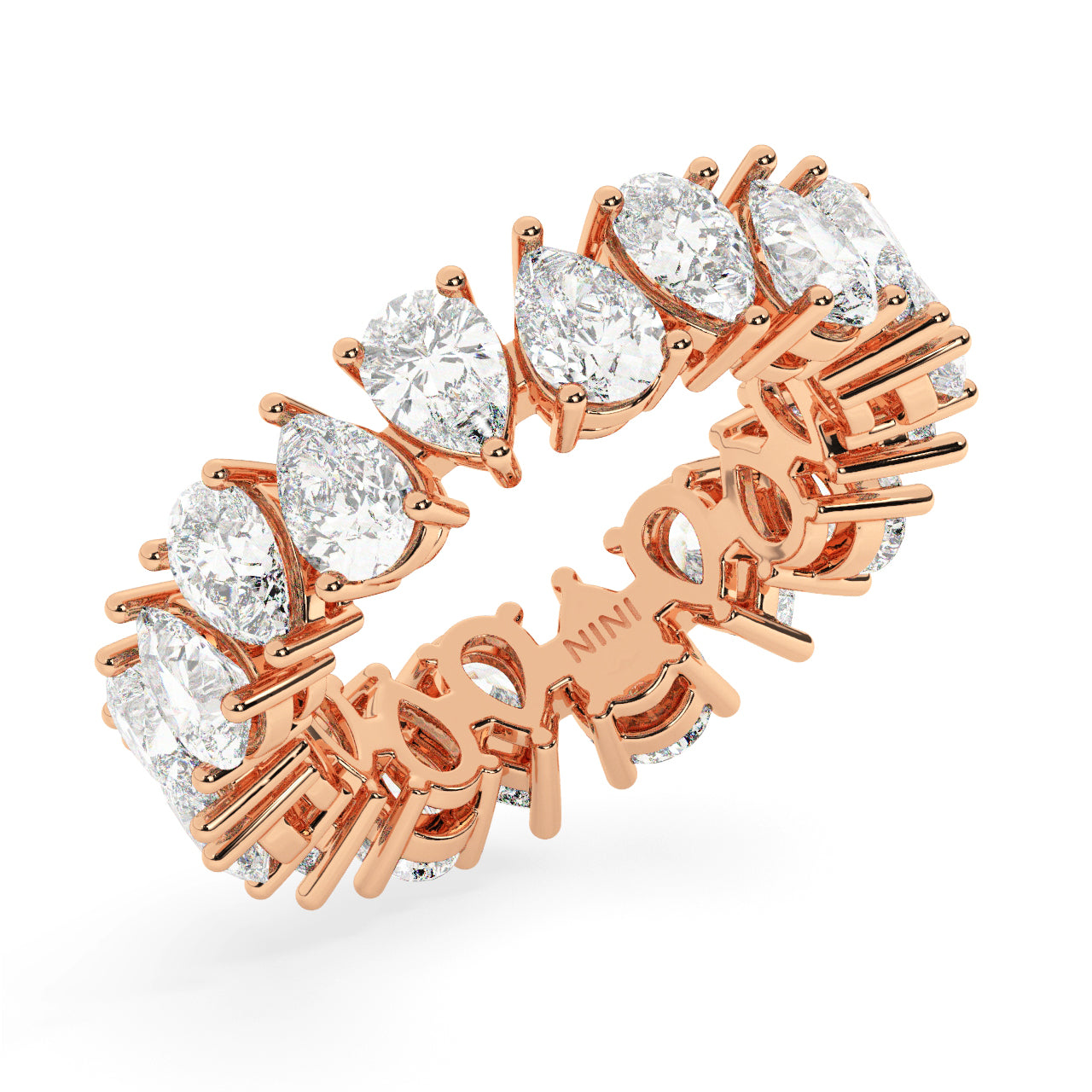 Pear Shape Diamonds Eternity Ring - 0.20 Ct