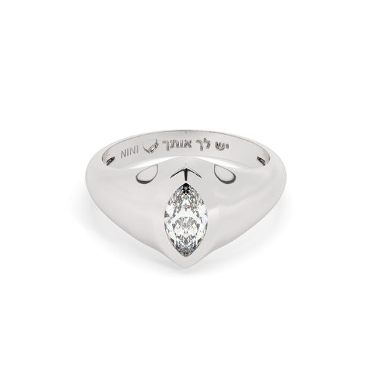Marquise Diamond Signet Ring