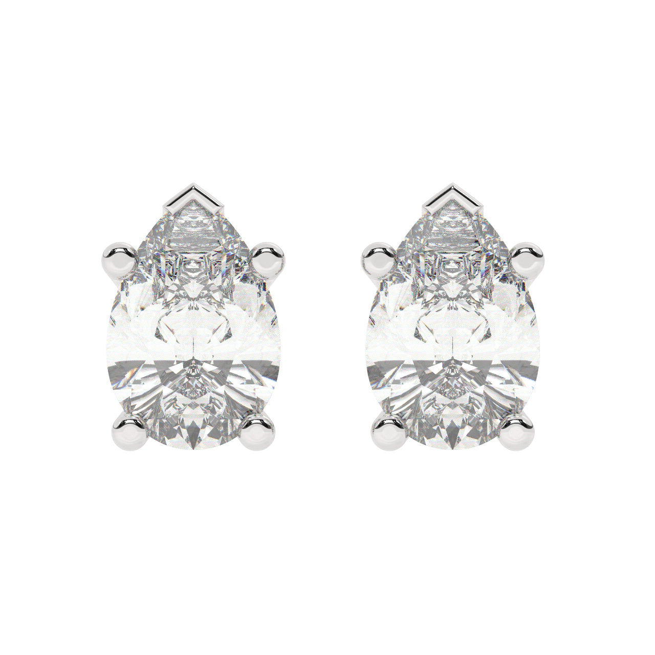 Pear Shape Diamonds Stud Earrings