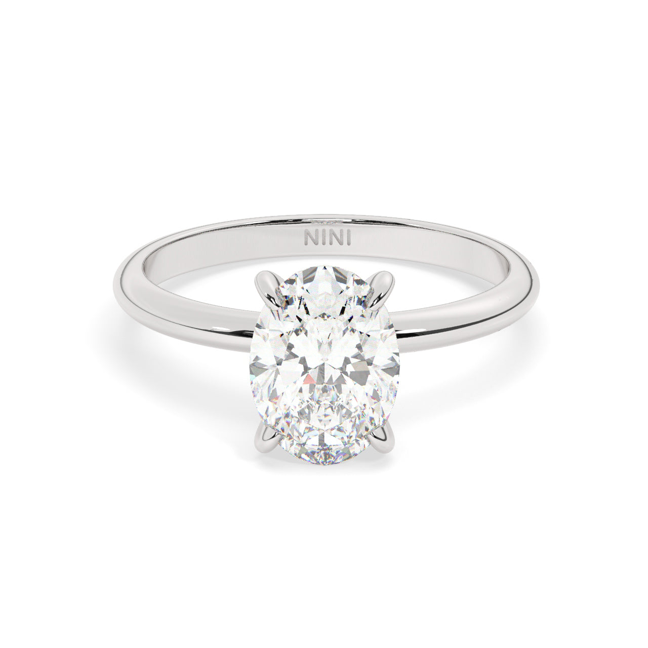 Solitaire Oval Diamond Engagement ring - 2.00 Ct
