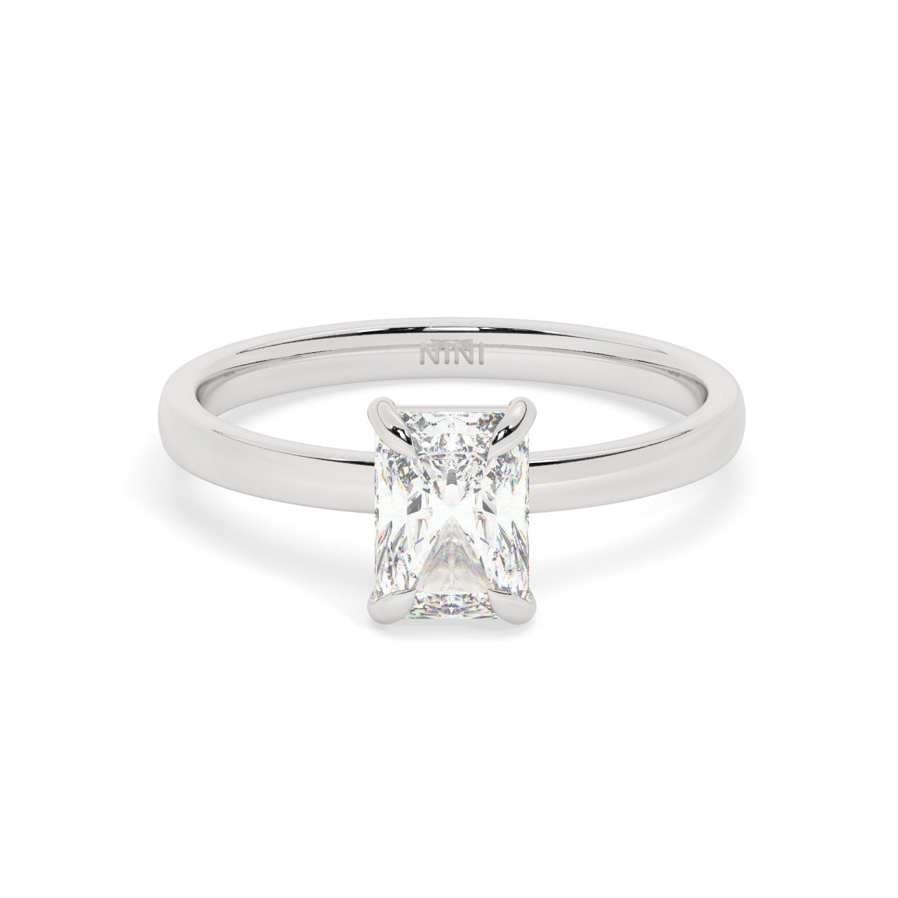 Solitaire Radiant Diamond Engagement ring - 1.00 Ct