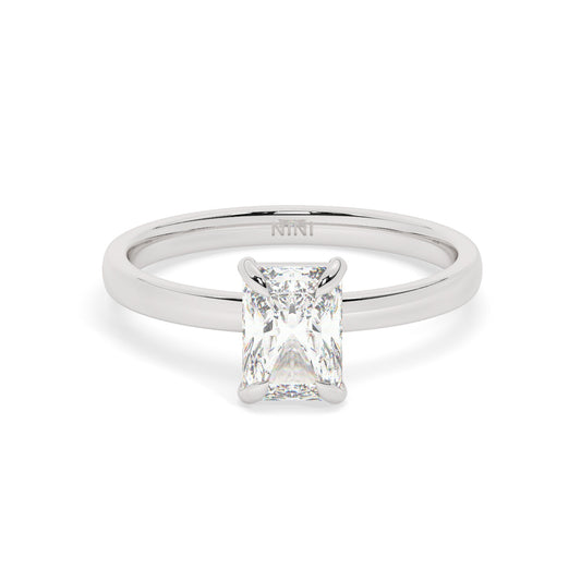 Solitaire Radiant Diamond Engagement ring - 1.00 Ct