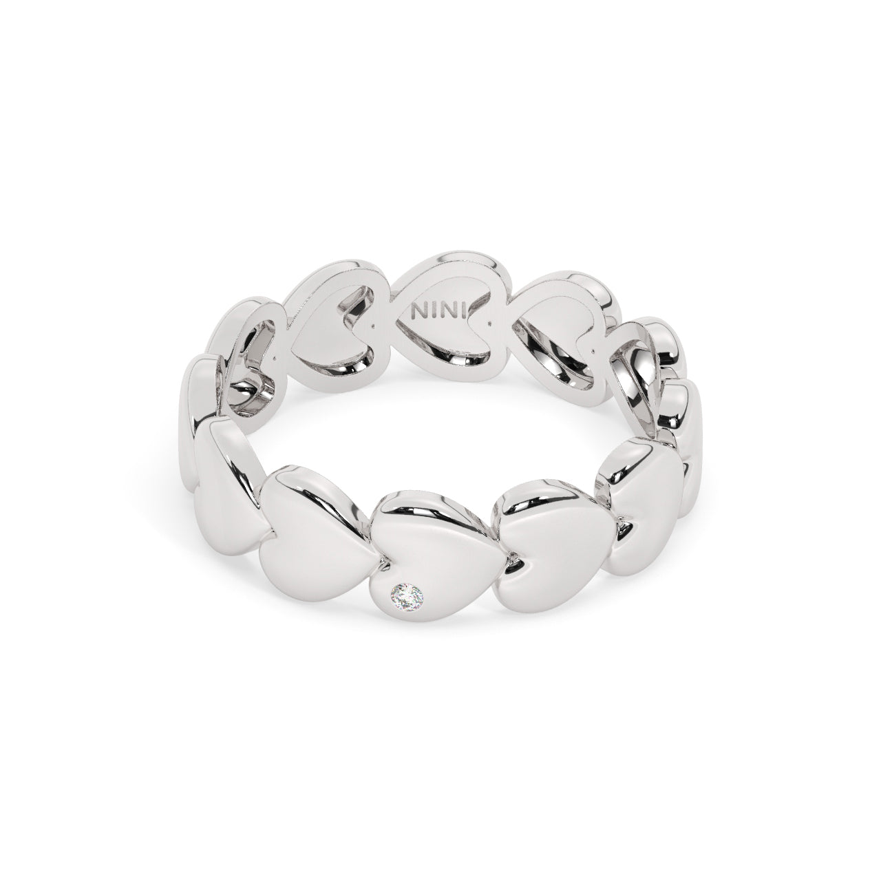 Gold Hearts Eternity Ring