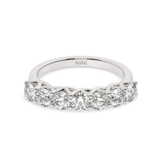 Trellis Half Eternity Seven Diamonds Ring - 1.00 Ct