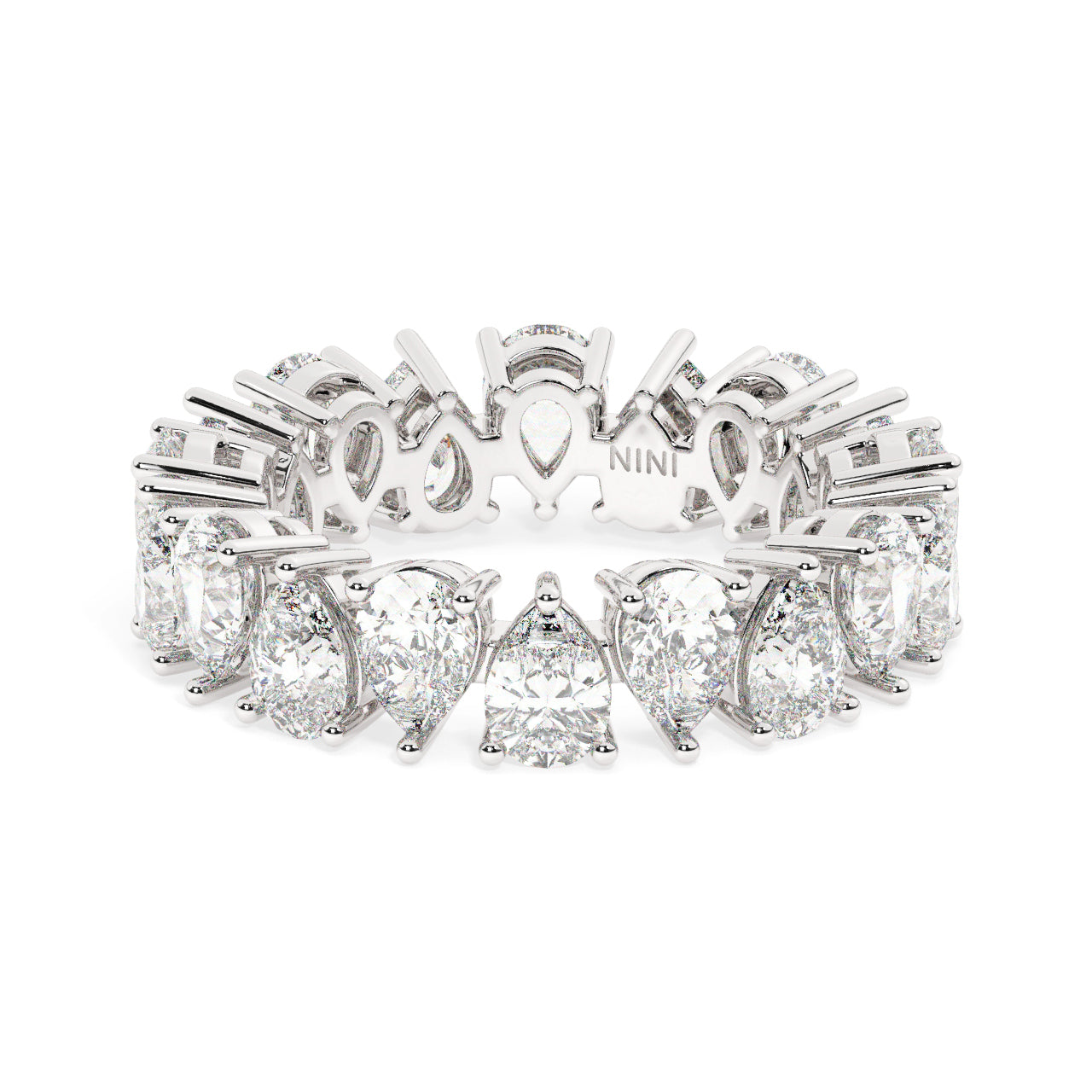 Pear Shape Diamonds Eternity Ring - 0.20 Ct