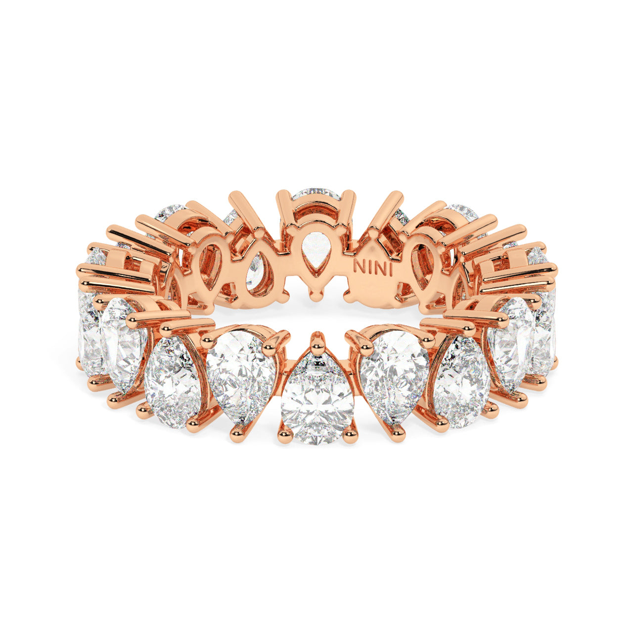 Pear Shape Diamonds Eternity Ring - 0.20 Ct