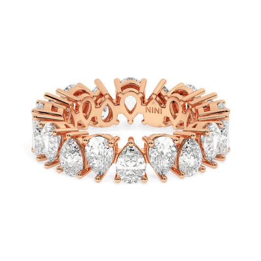 Pear Shape Diamonds Eternity Ring - 0.20 Ct