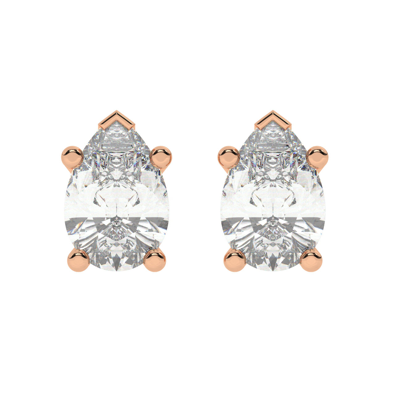 Pear Shape Diamonds Stud Earrings
