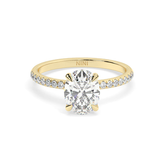 Pave Engagement Ring - 1.50 Ct Oval