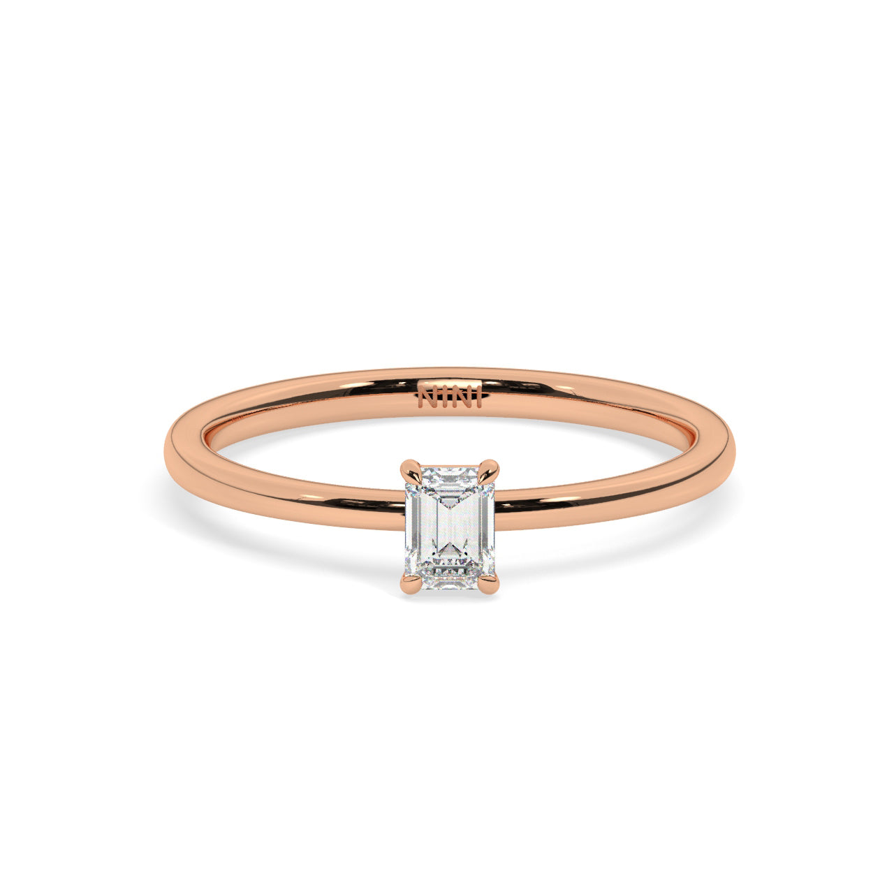 Mini Emerald Cut Diamond Ring