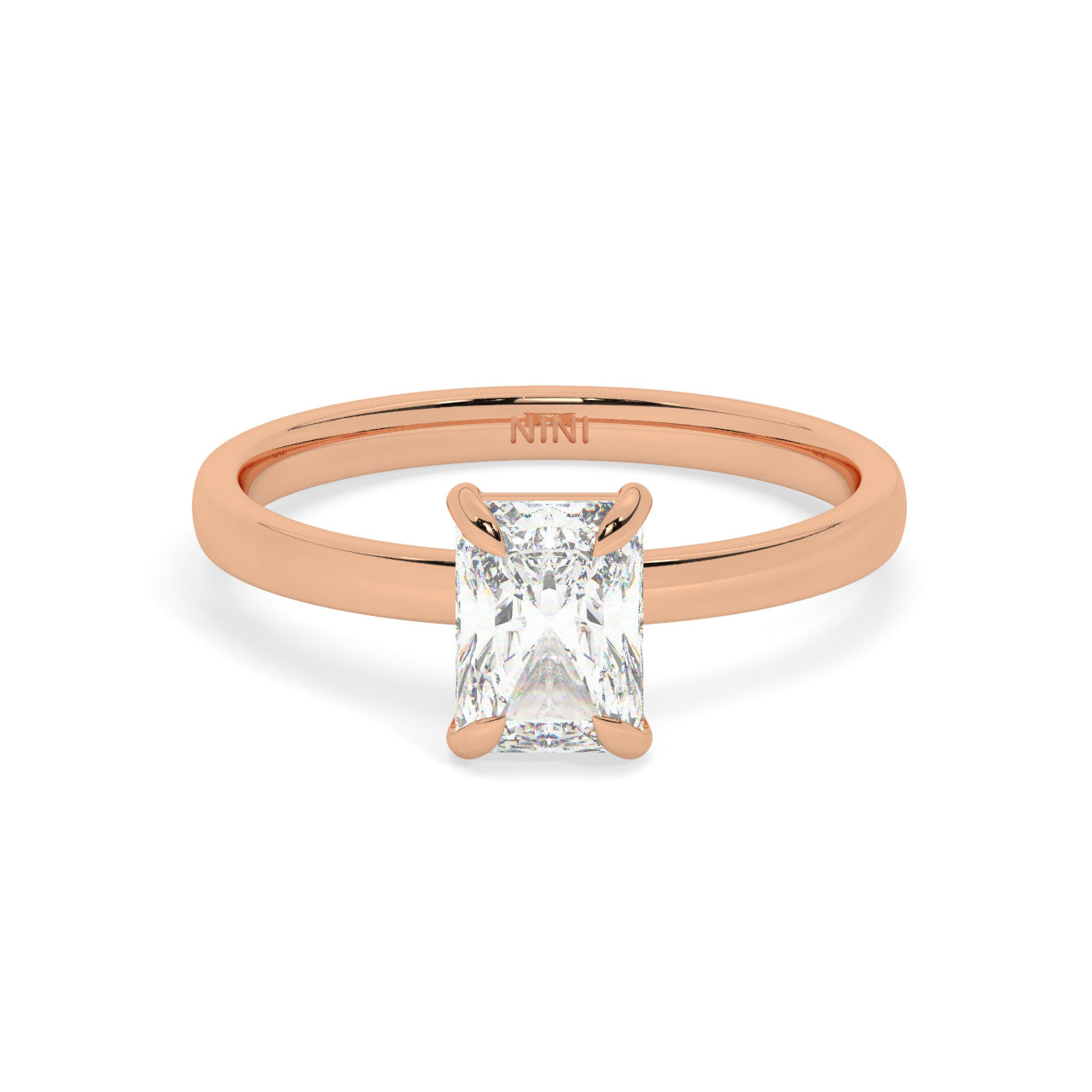 Solitaire Radiant Diamond Engagement ring - 1.00 Ct