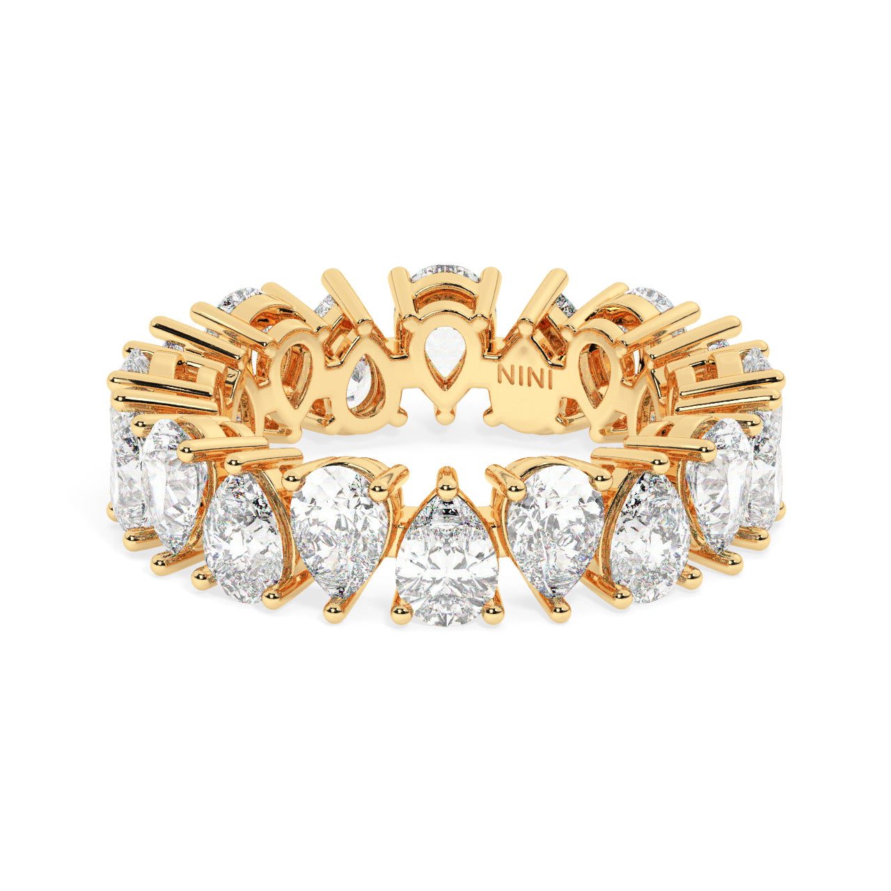 Pear Shape Diamonds Eternity Ring - 0.20 Ct