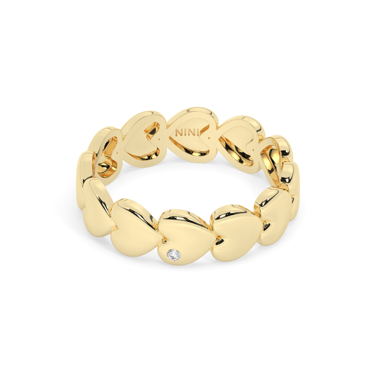 Gold Hearts Eternity Ring