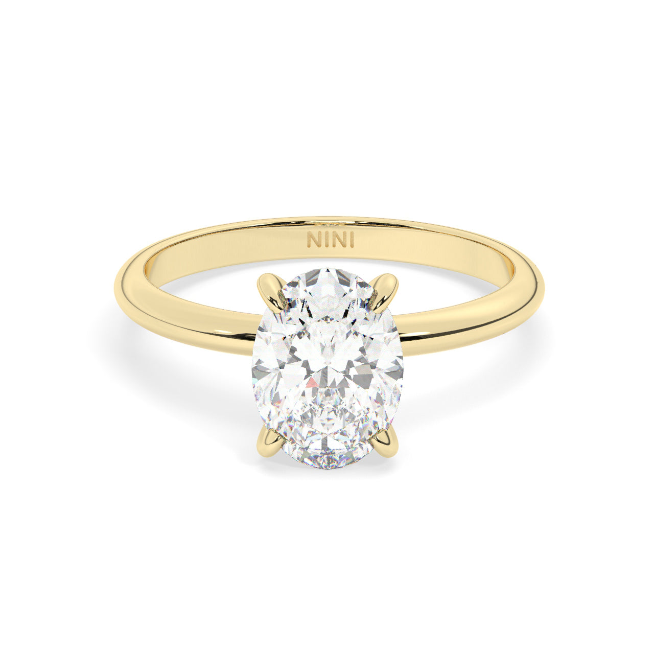 Solitaire Oval Diamond Engagement ring - 2.00 Ct