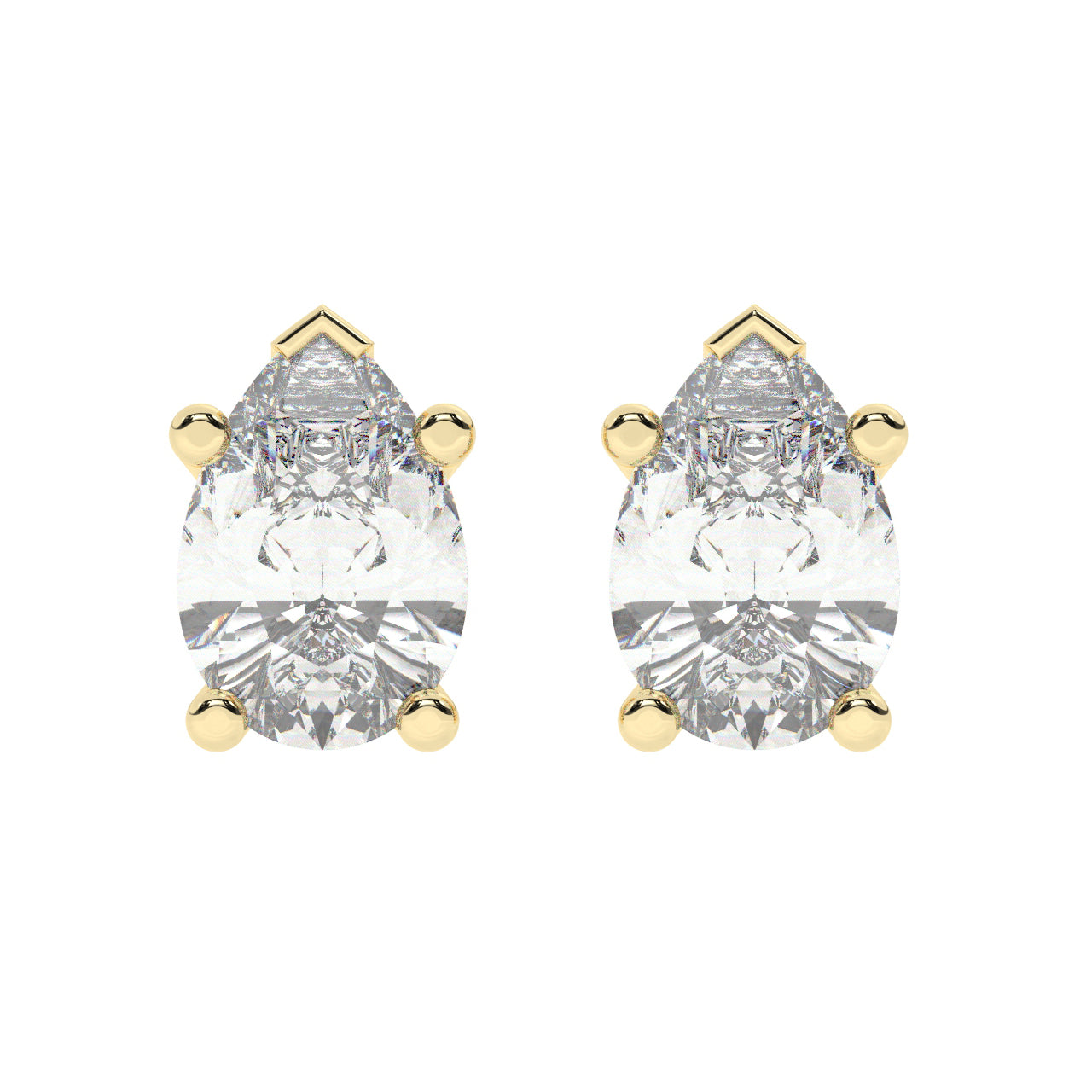 Pear Shape Diamonds Stud Earrings