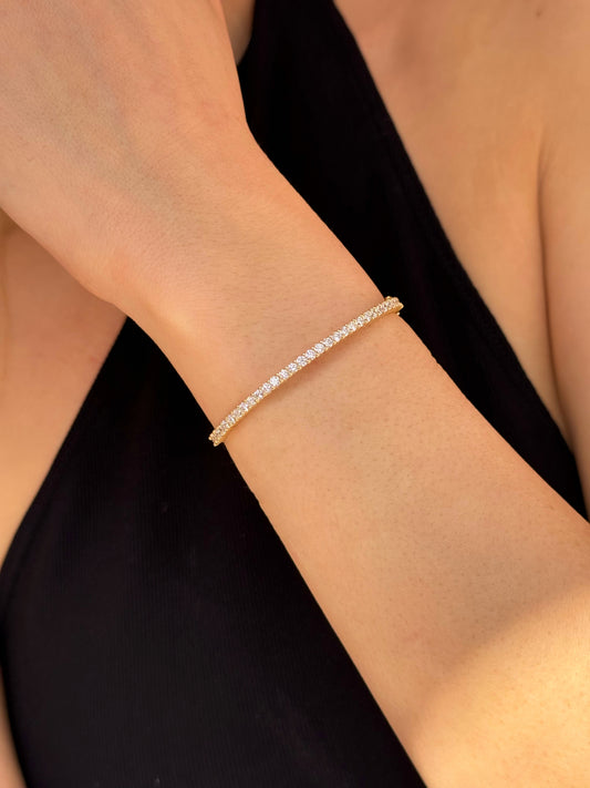 צמיד בנגל יהלומים 5 נקודות