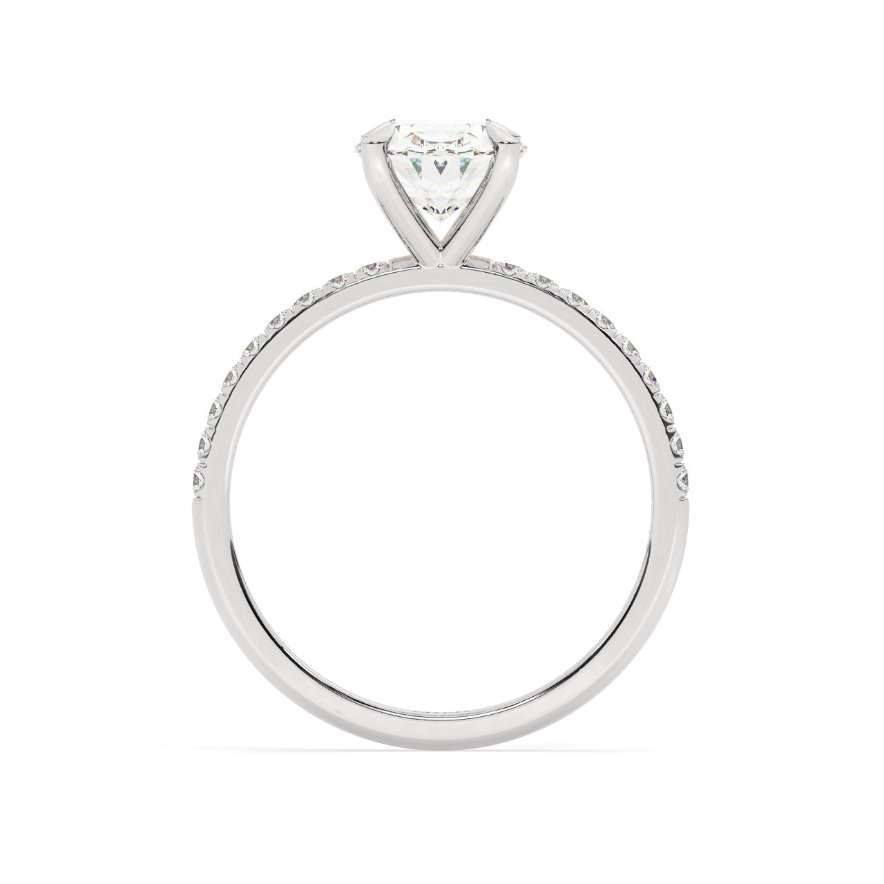 Pave Engagement Ring - 1.50 Ct Oval