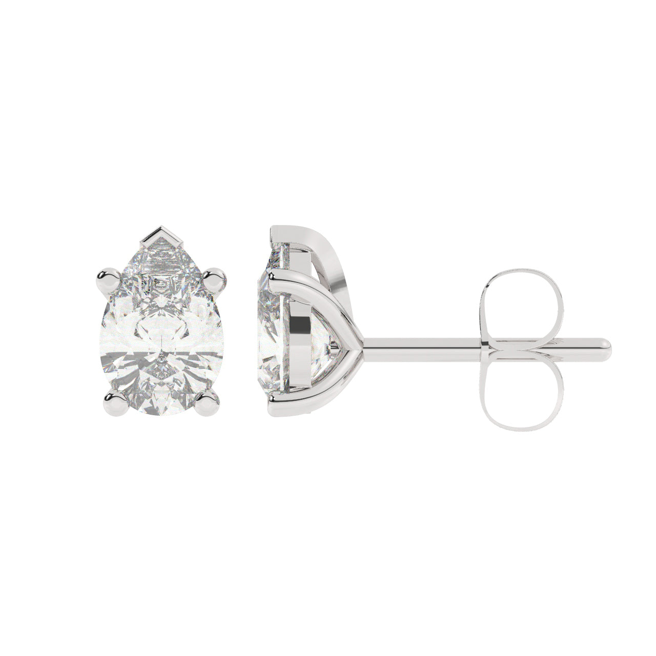 Pear Shape Diamonds Stud Earrings