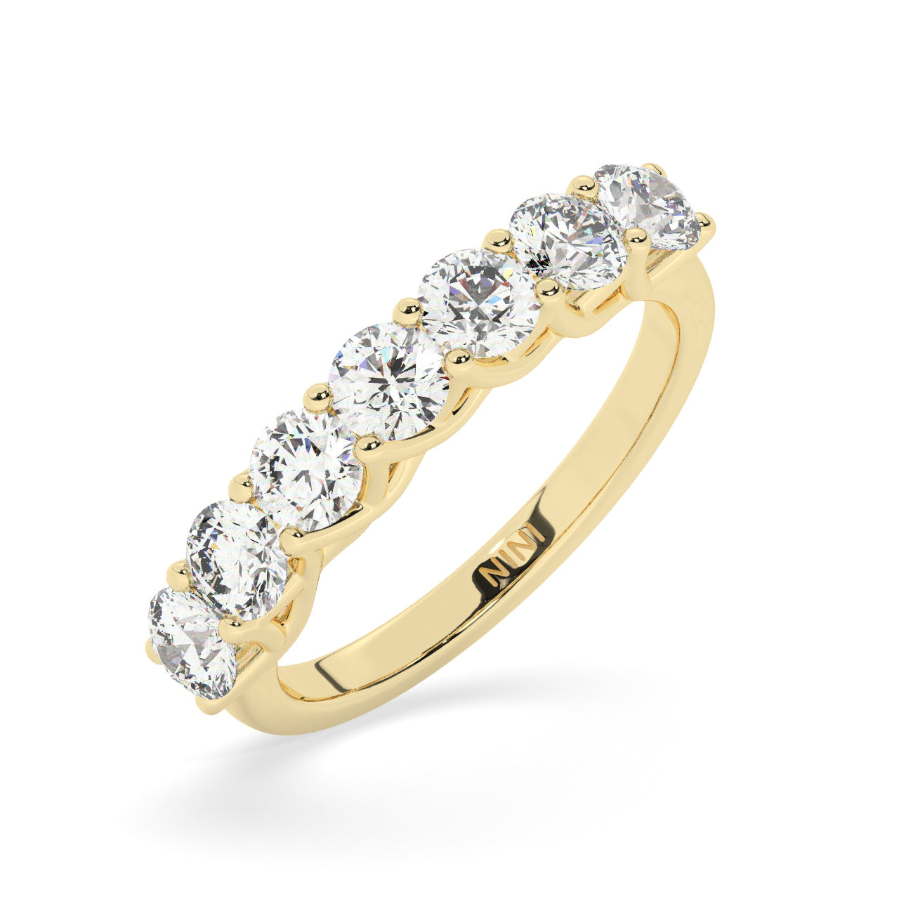 Trellis Half Eternity Seven Diamonds Ring - 1.00 Ct