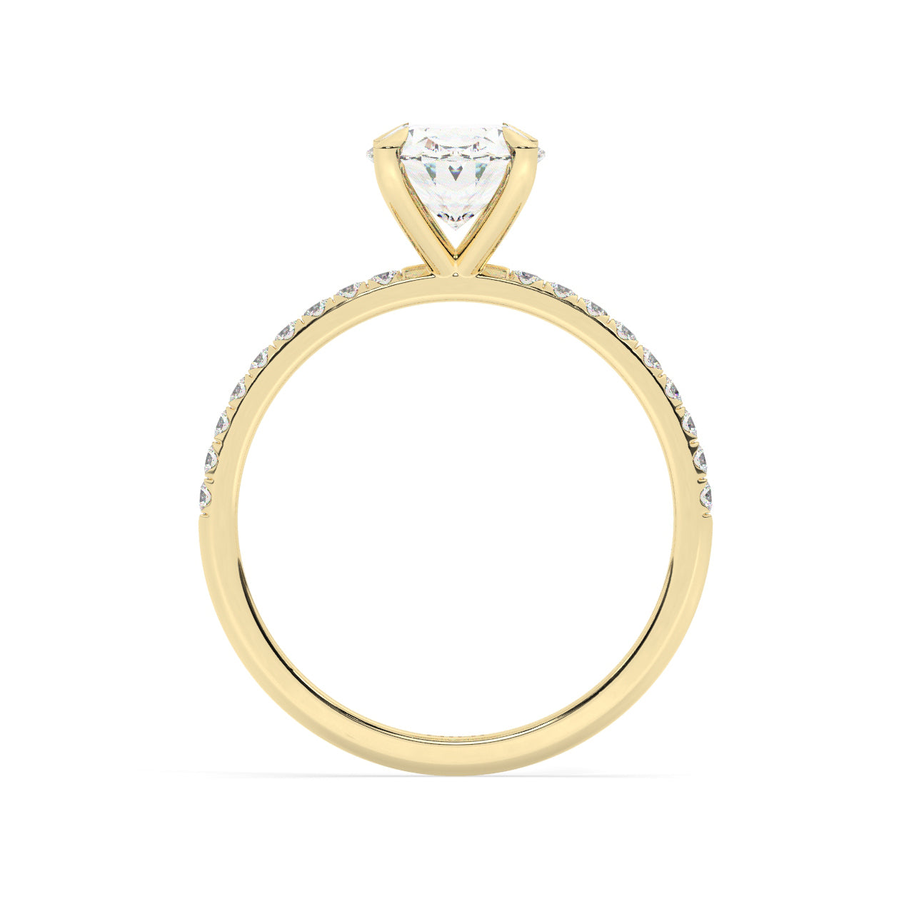Pave Engagement Ring - 1.50 Ct Oval