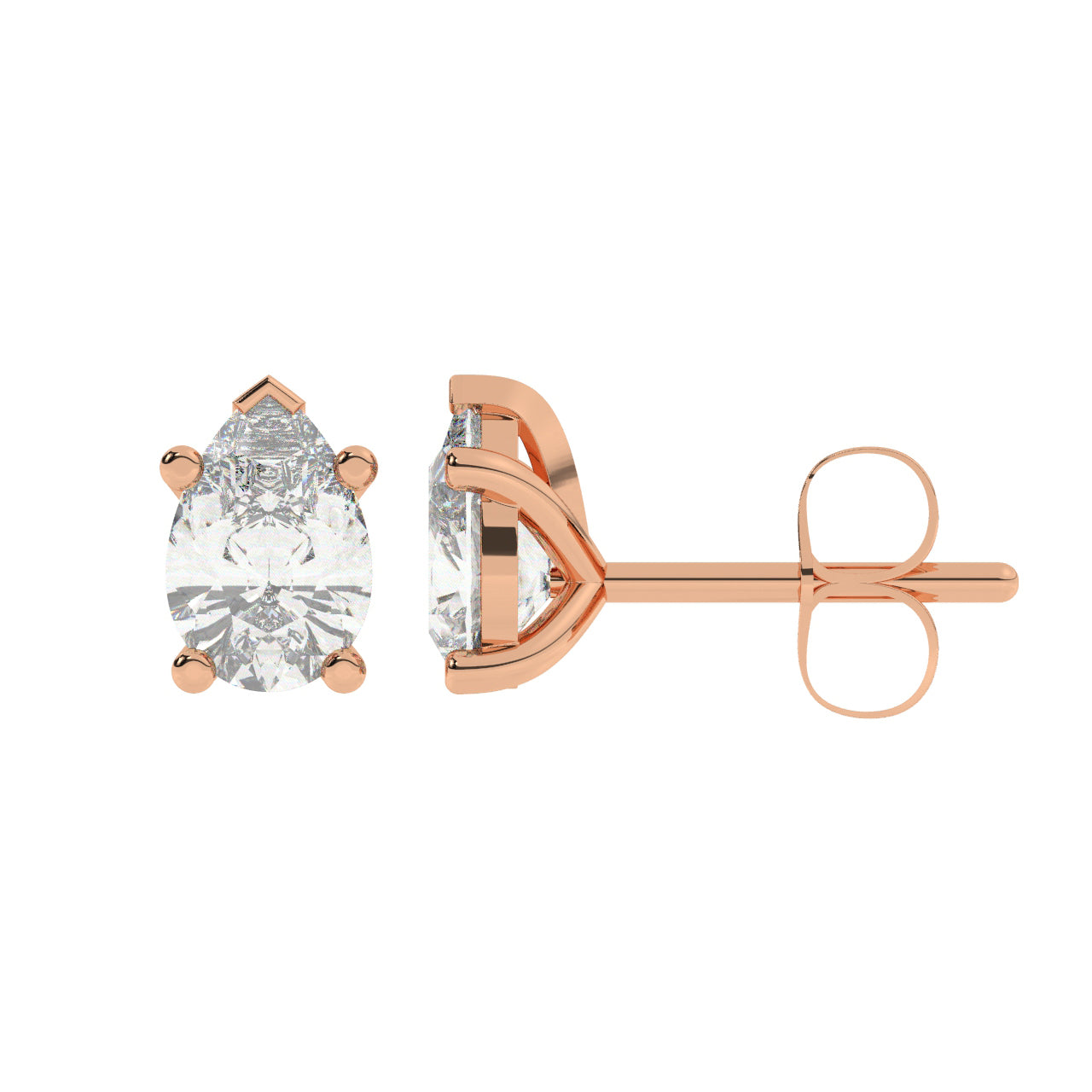 Pear Shape Diamonds Stud Earrings