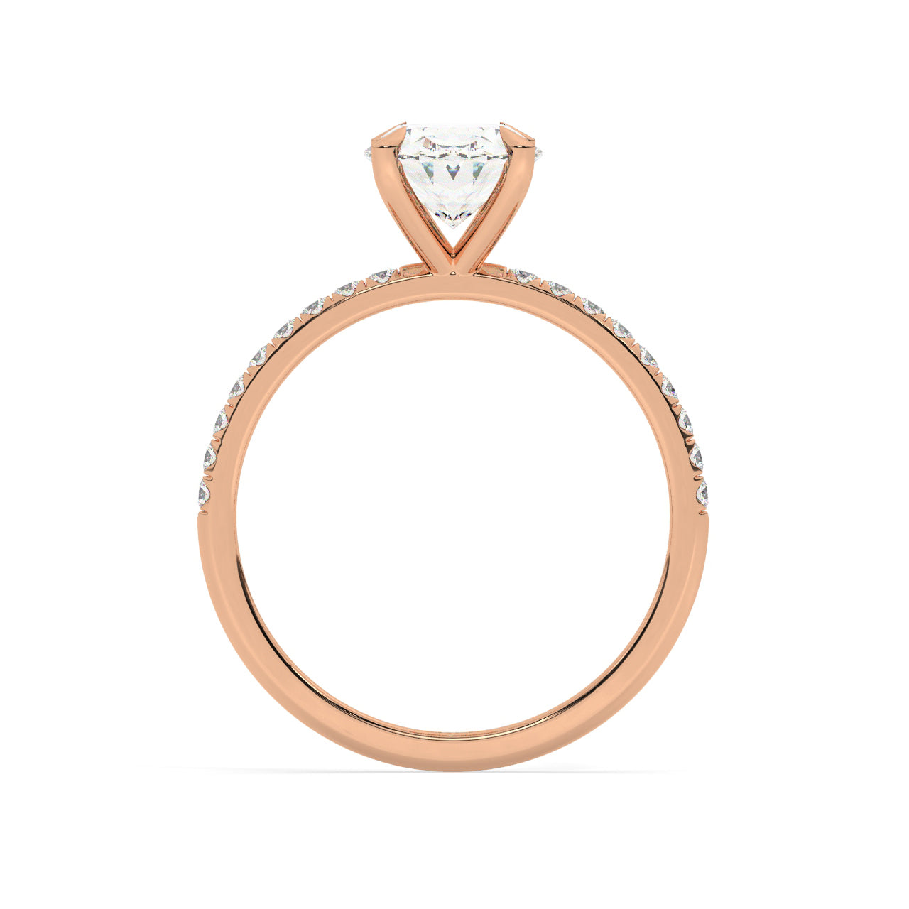 Pave Engagement Ring - 1.50 Ct Oval