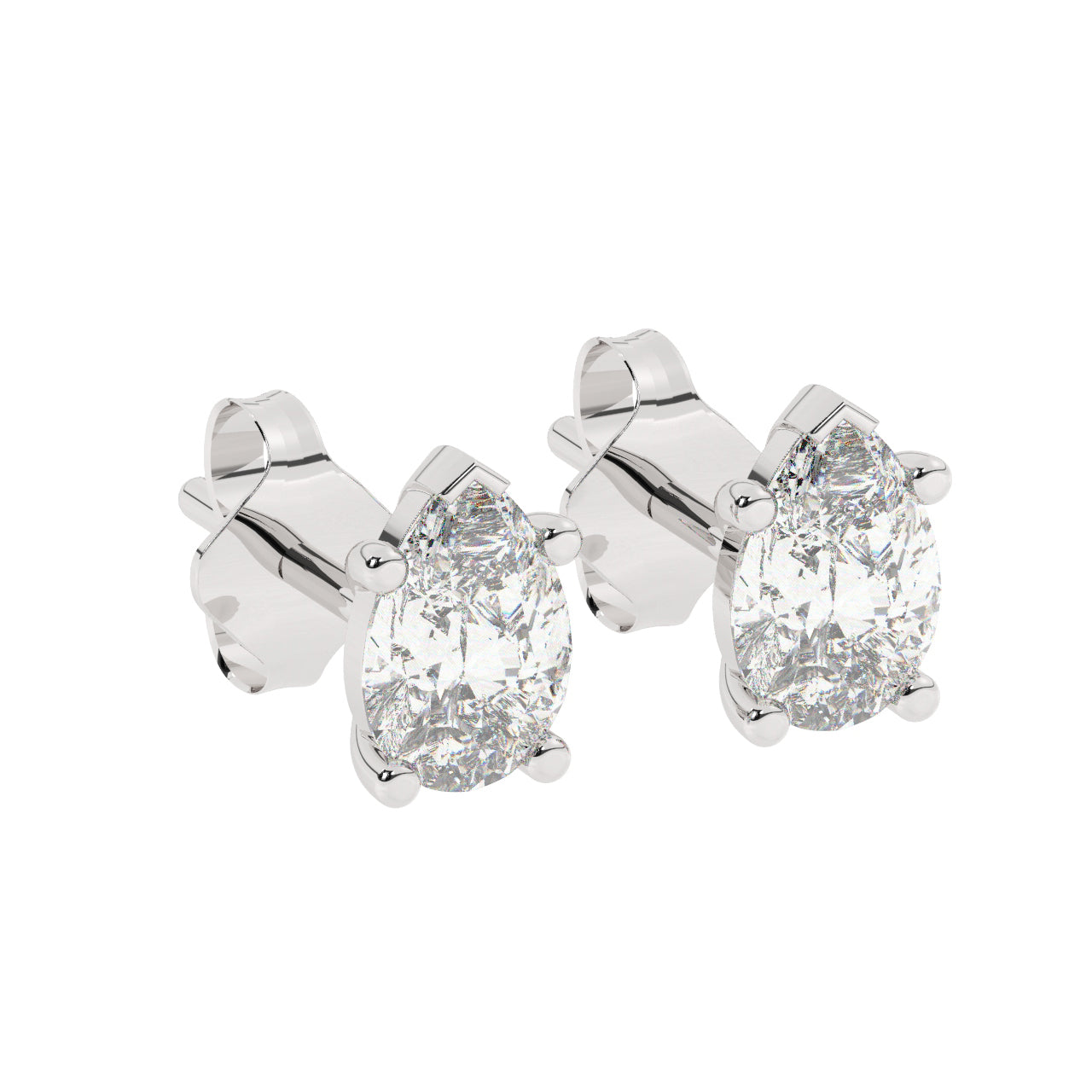 Pear Shape Diamonds Stud Earrings