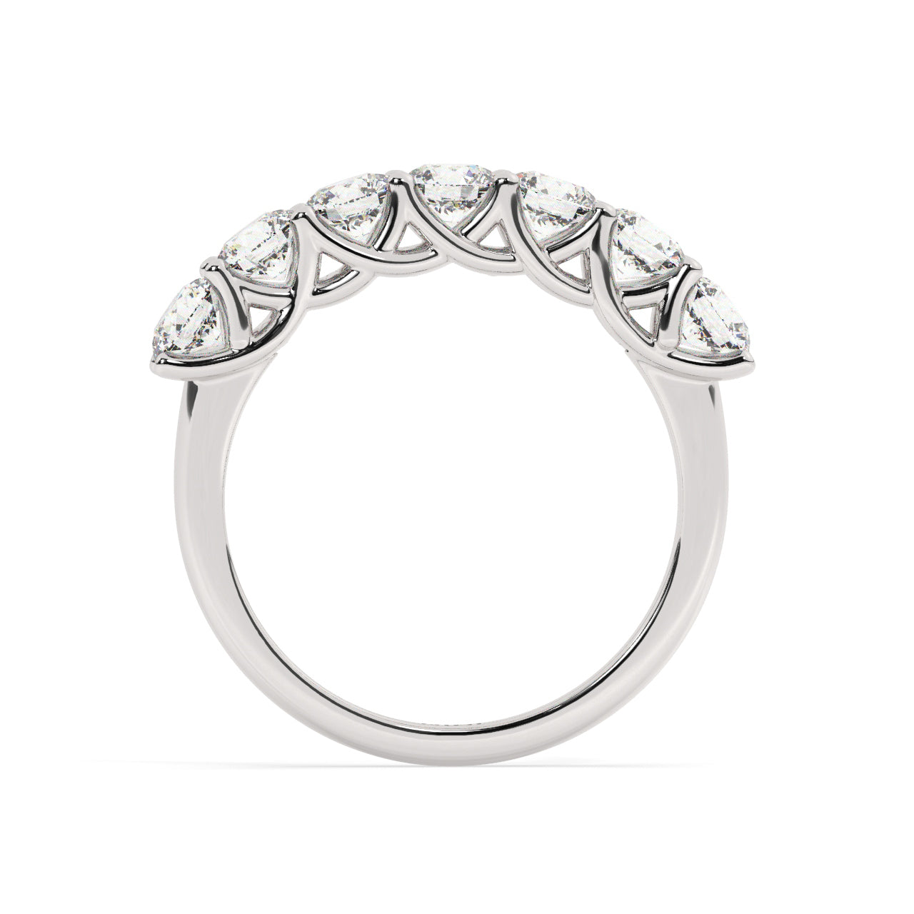 Trellis Half Eternity Seven Diamonds Ring - 1.00 Ct
