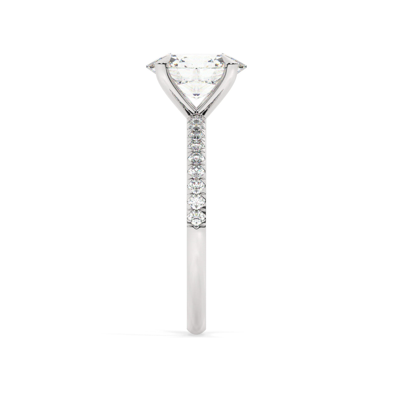 Pave Engagement Ring - 1.50 Ct Oval