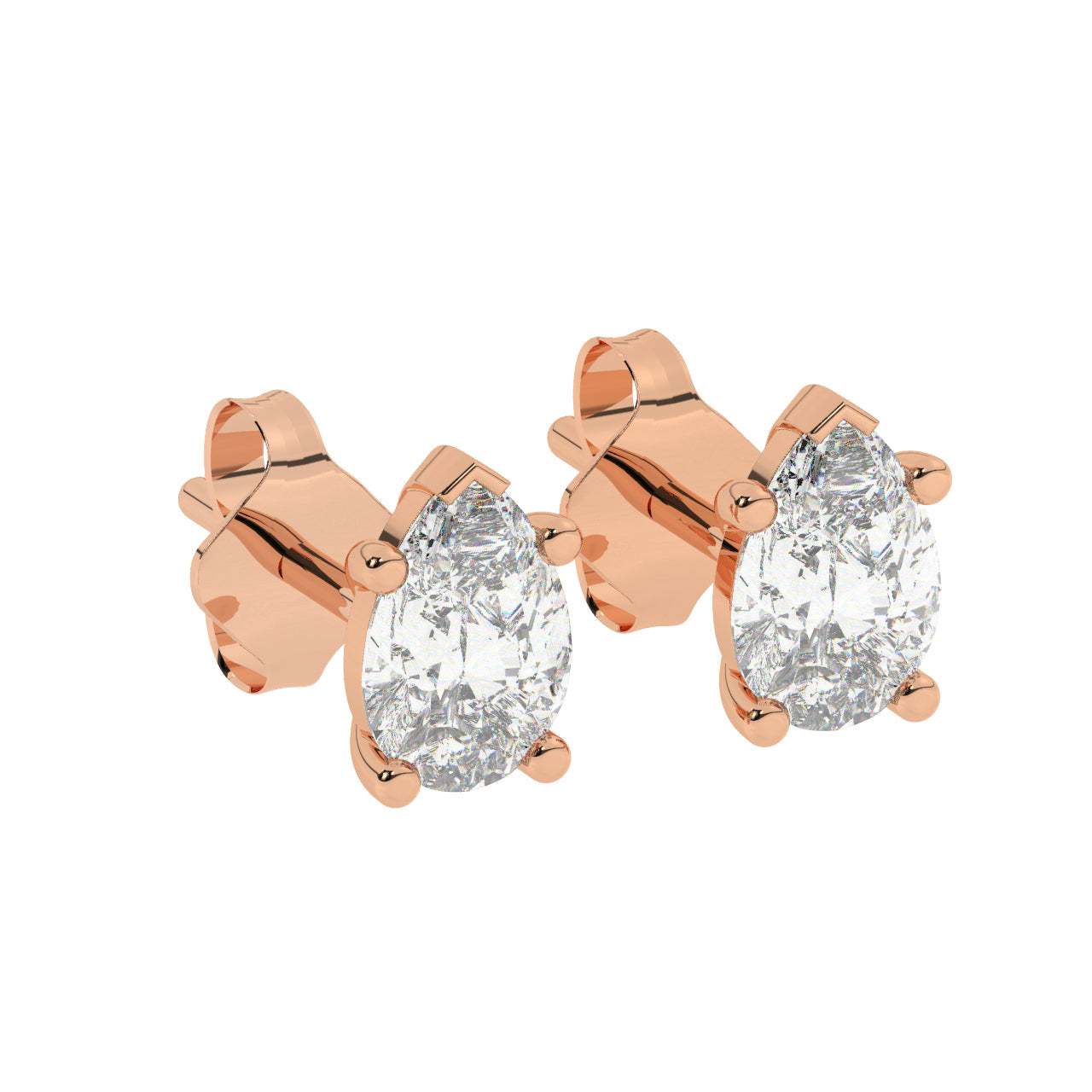 Pear Shape Diamonds Stud Earrings