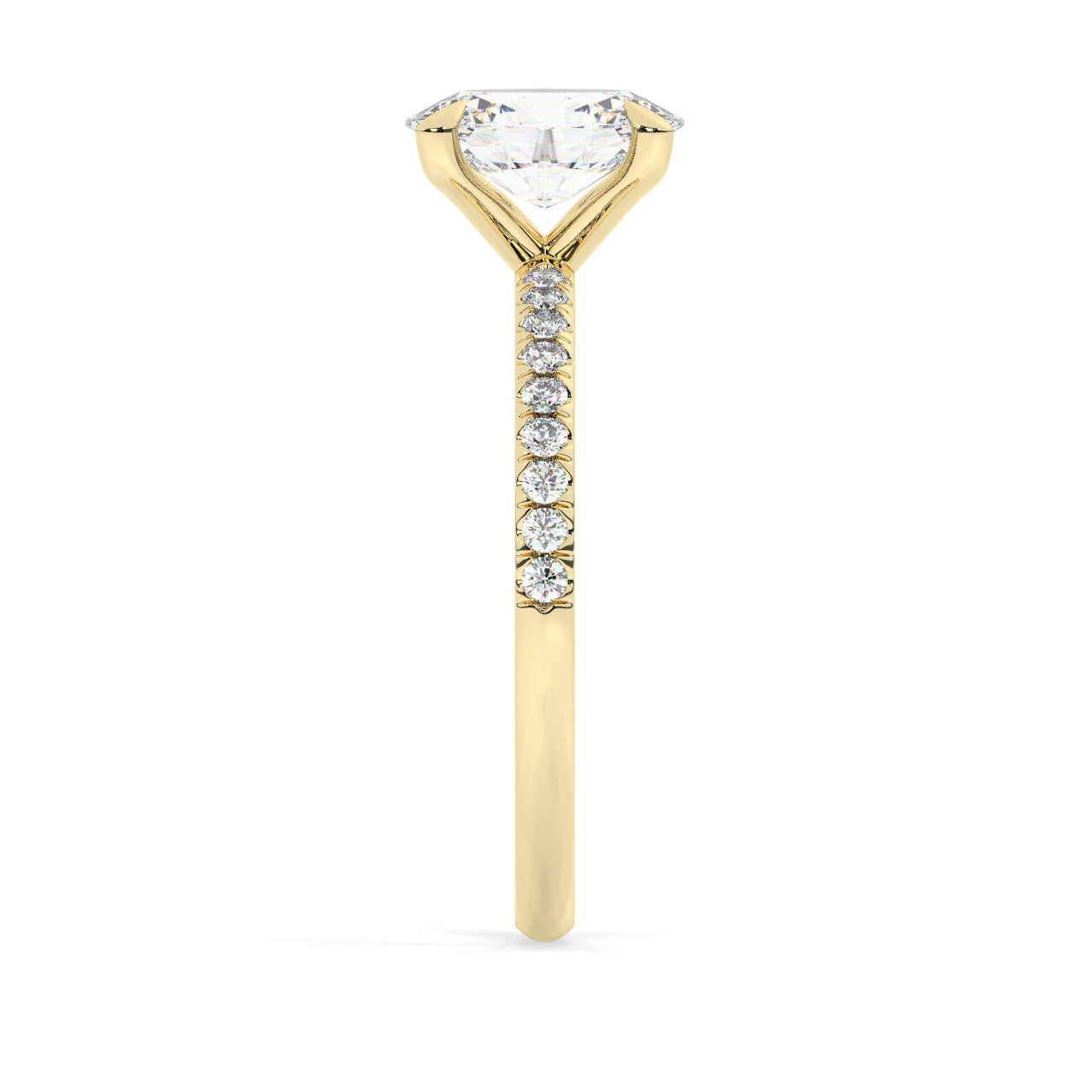 Pave Engagement Ring - 1.00 Ct Oval