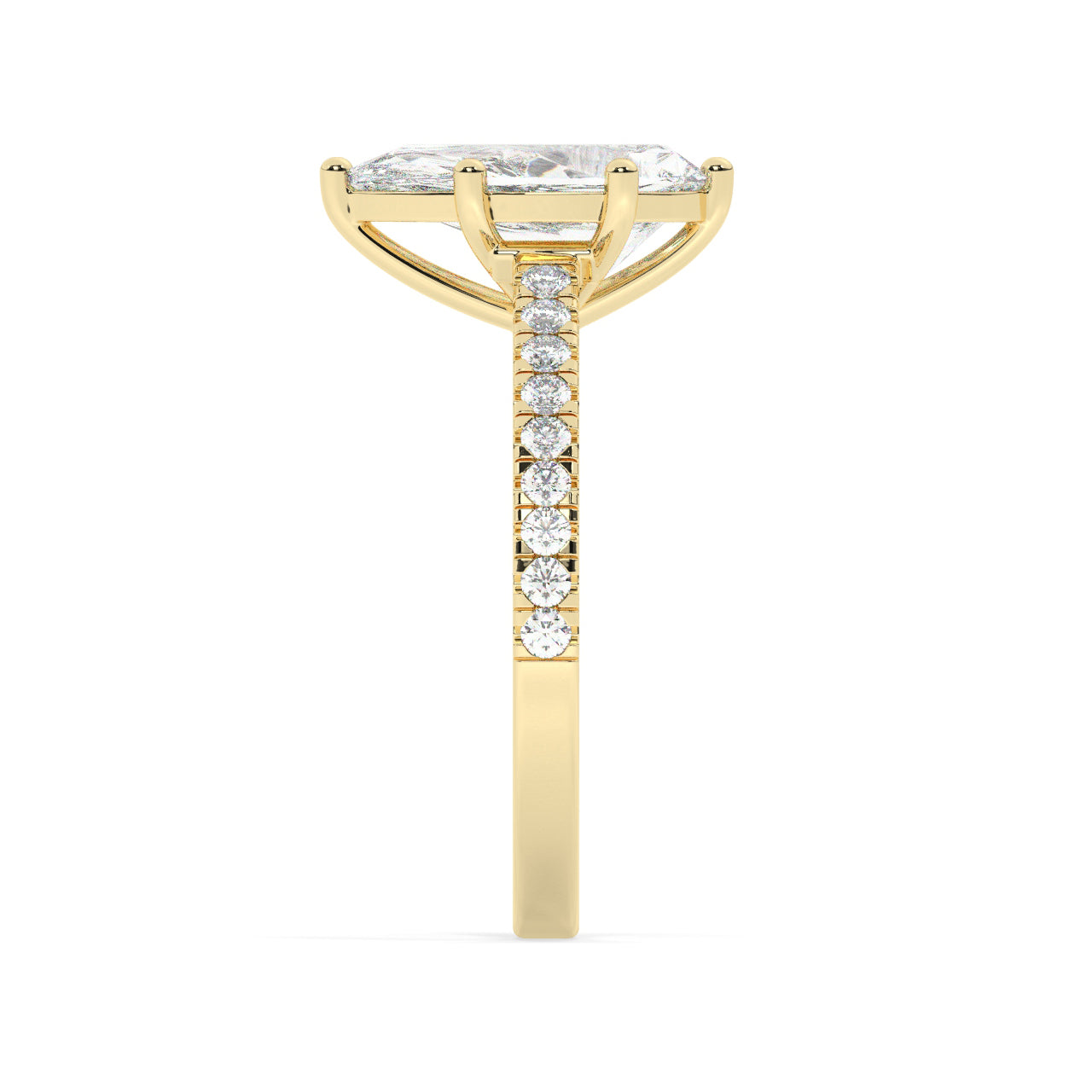 Pave Engagement Ring - 2.00 Ct Pear Shape