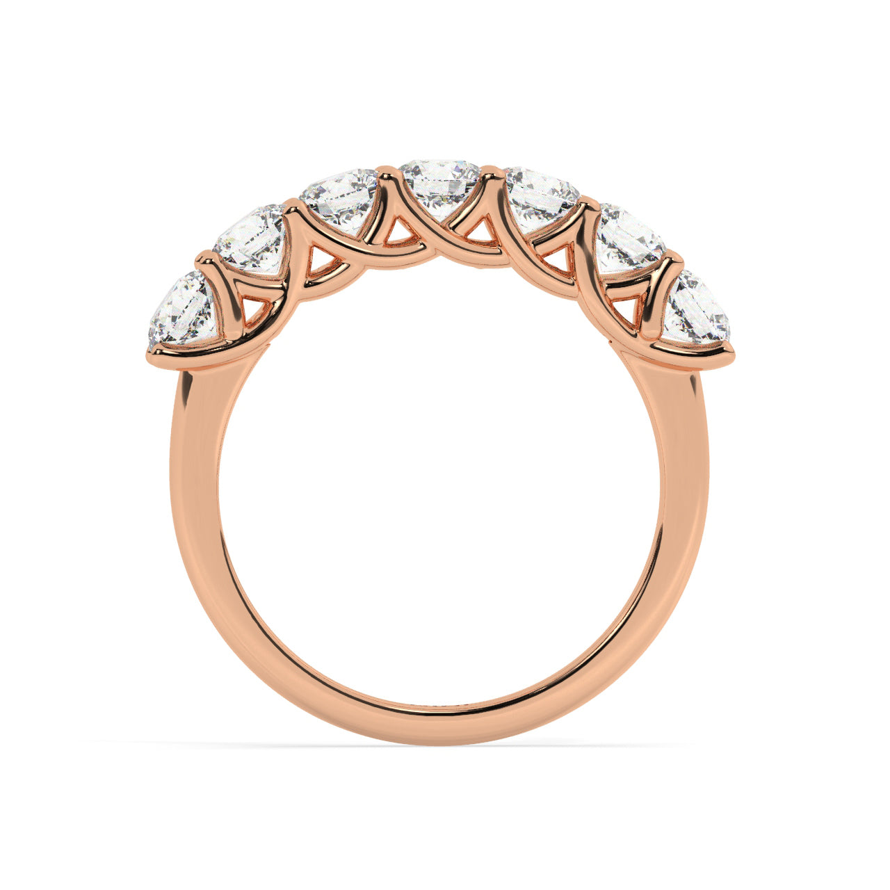 Trellis Half Eternity Seven Diamonds Ring - 1.00 Ct