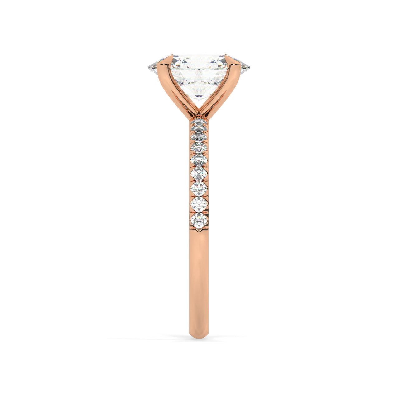 Pave Engagement Ring - 1.50 Ct Oval