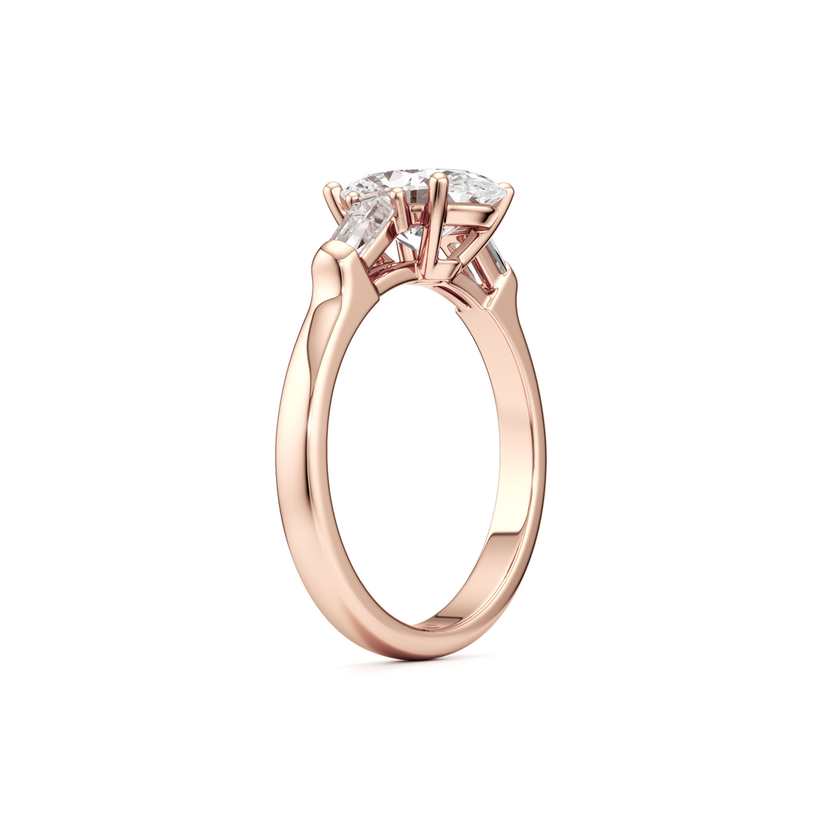 Tapers Engagement Ring - 2.00 Ct Oval