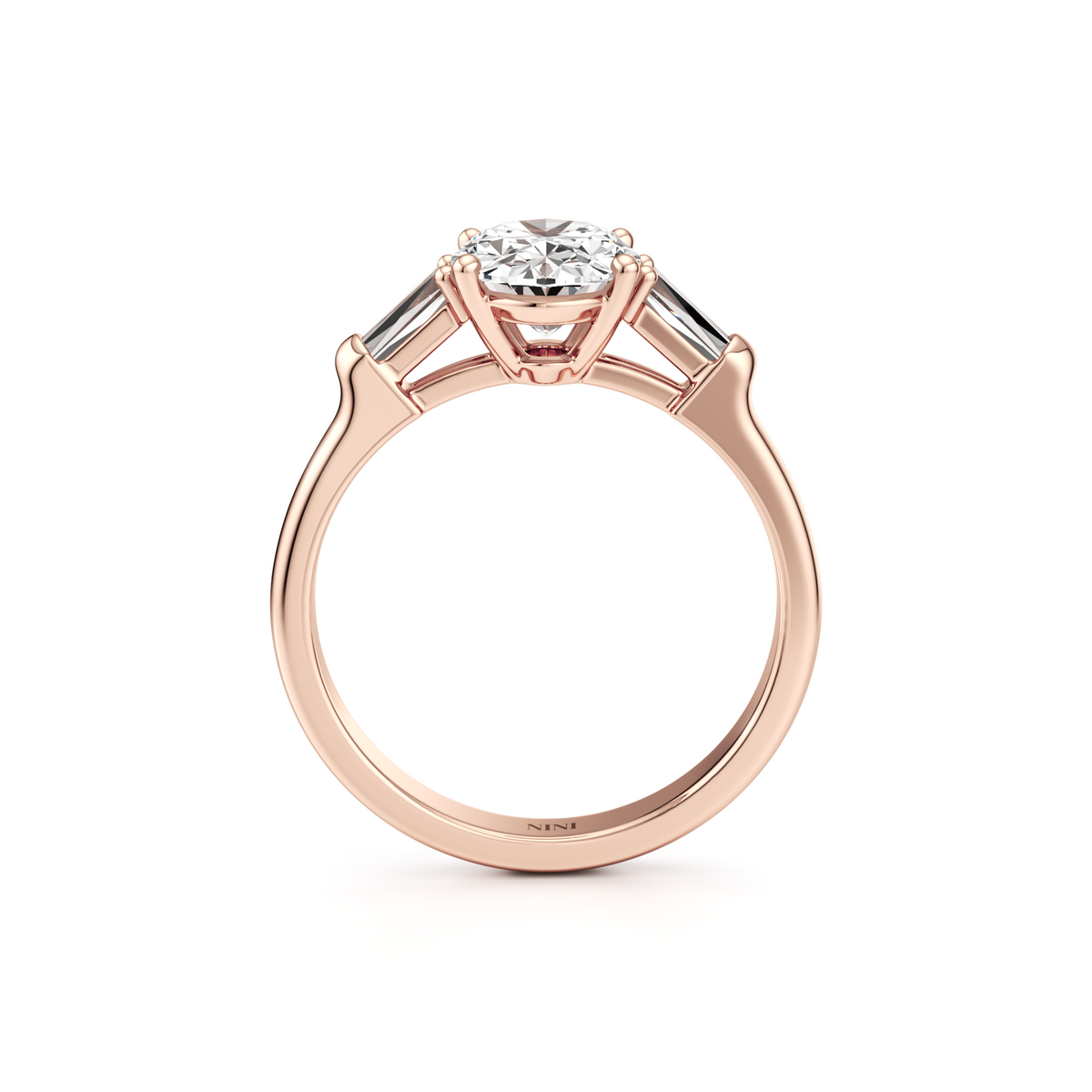 Tapers Engagement Ring - 2.00 Ct Oval