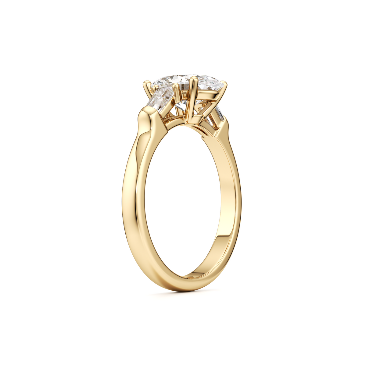 Tapers Engagement Ring - 2.00 Ct Oval