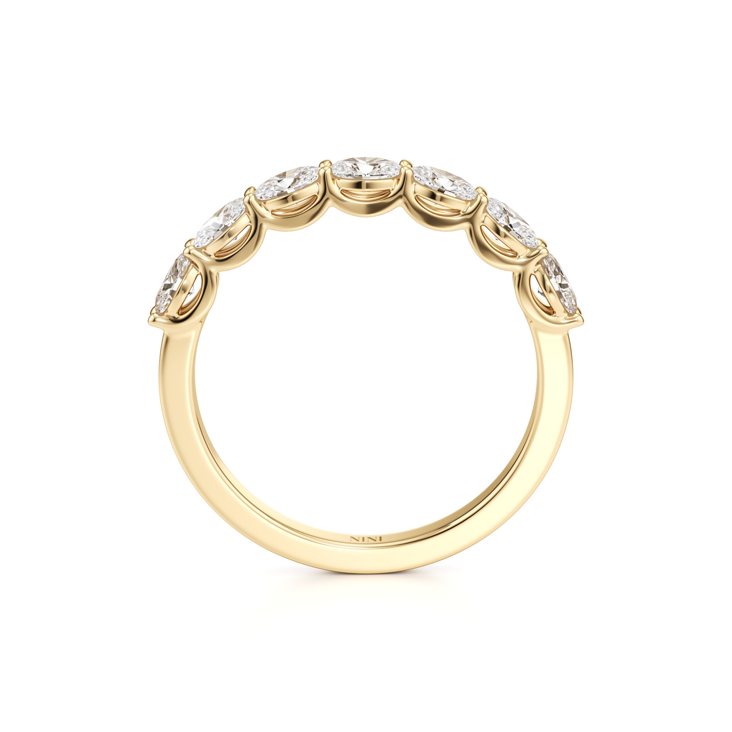 East West Oval Cut Diamonds Ring