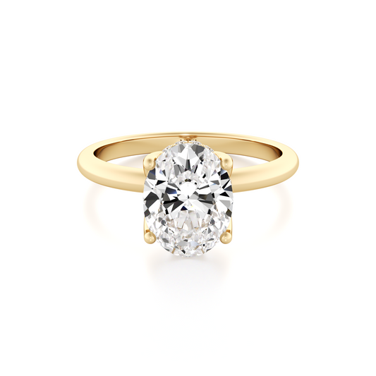 Lotus Oval Engagement ring - 1.50 Ct