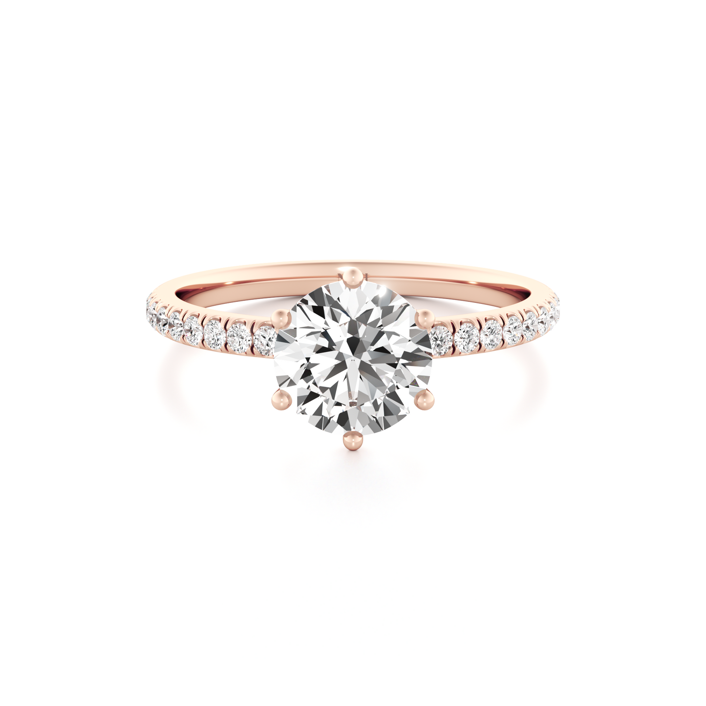 Lotus Pave Engagement ring - 1.20 Ct