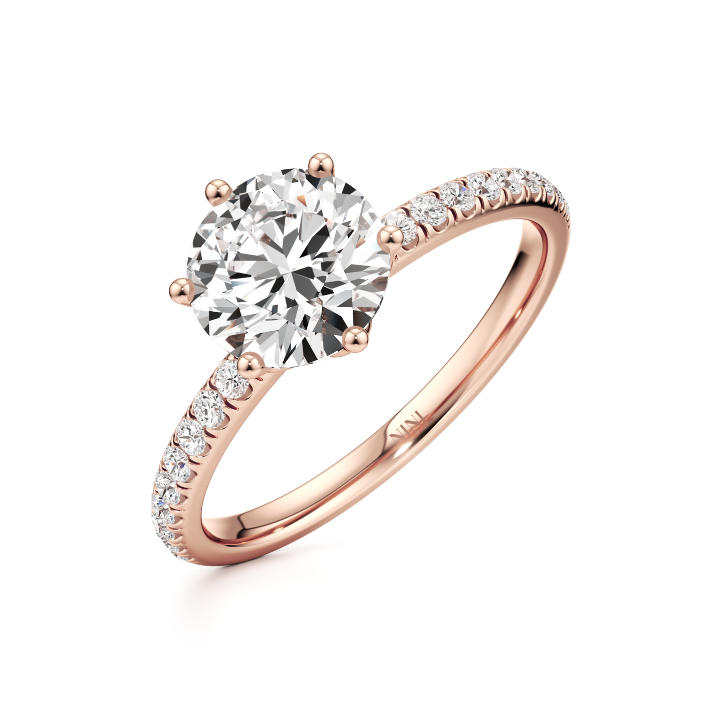 Lotus Pave Engagement ring - 1.20 Ct