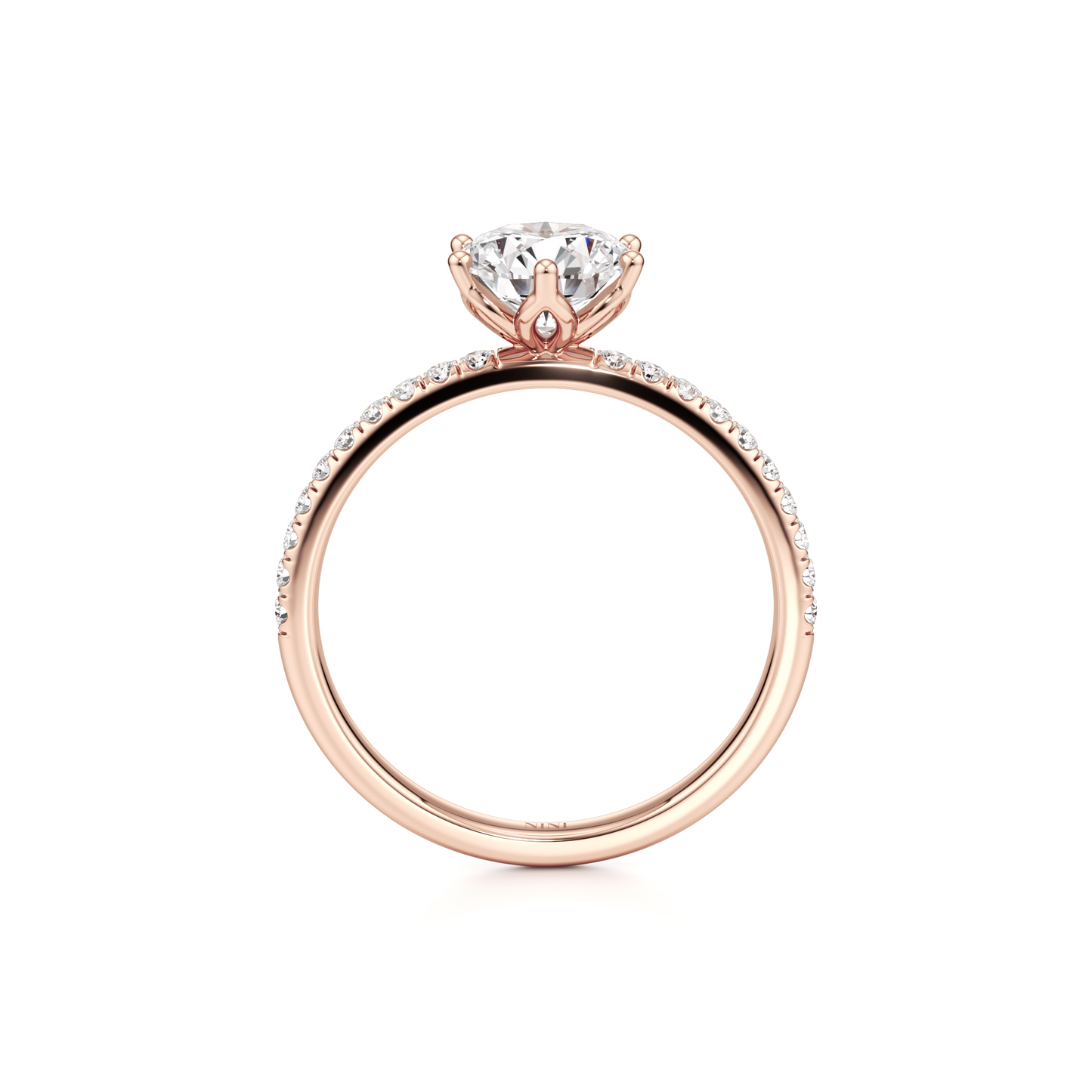 Lotus Pave Engagement ring - 1.20 Ct