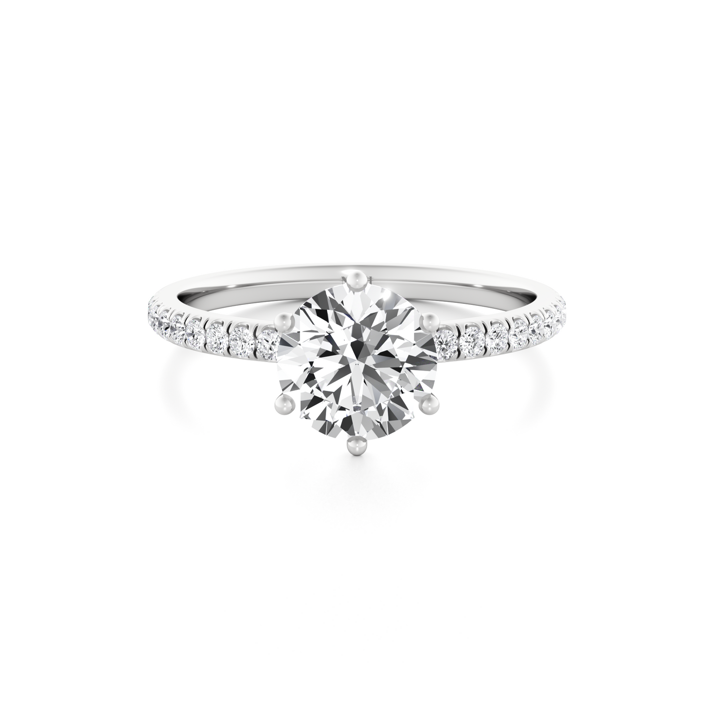 Lotus Pave Engagement ring - 1.20 Ct