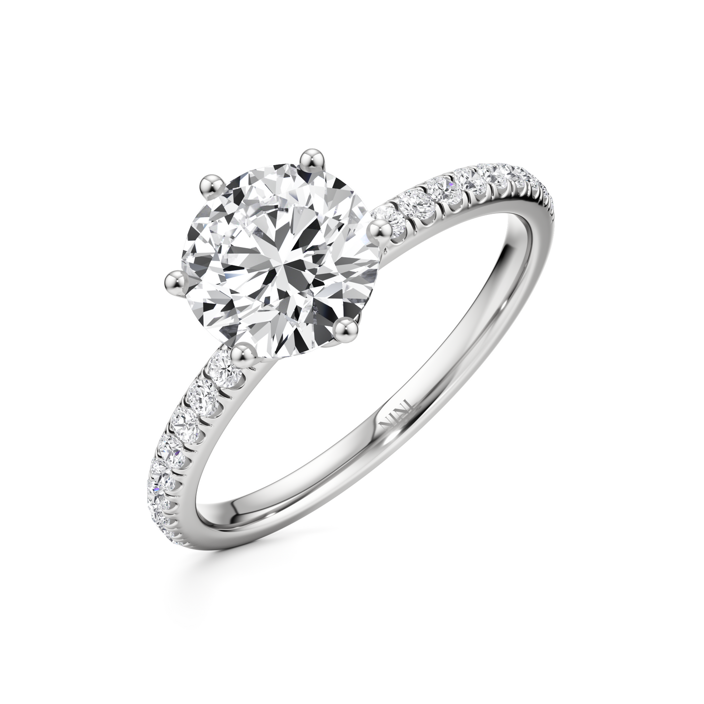 Lotus Pave Engagement ring - 1.20 Ct